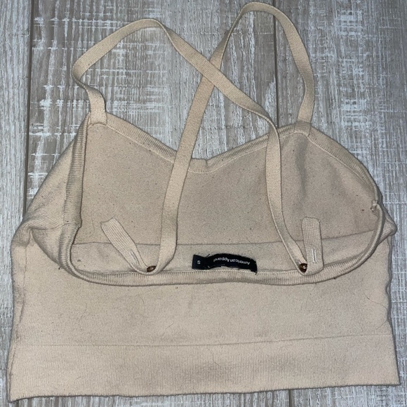 American Apparel Tan Knit Crop Top - Picture 2 of 4